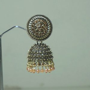 Golden Oxidised jhumka