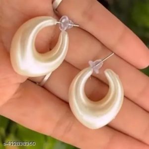 White Hoop Earrings