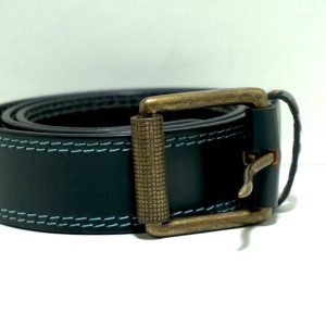 Men Casual, Party, Formal Black Genuine Leather Belt
