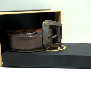 Men Casual, Party, Formal Texture Metallic Brown Genuine Leather Belt