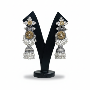 Double shade Oxidised Jhumkas
