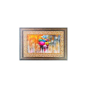 People with Umbrella Modern Art