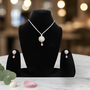 Baby Pink AD Jewellery Set