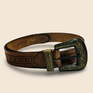 Men Casual, Party, Formal Texture Brown Genuine Leather Belt